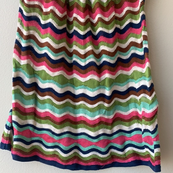 Mission knit chevron tank with navy bows - Picture 3 of 7